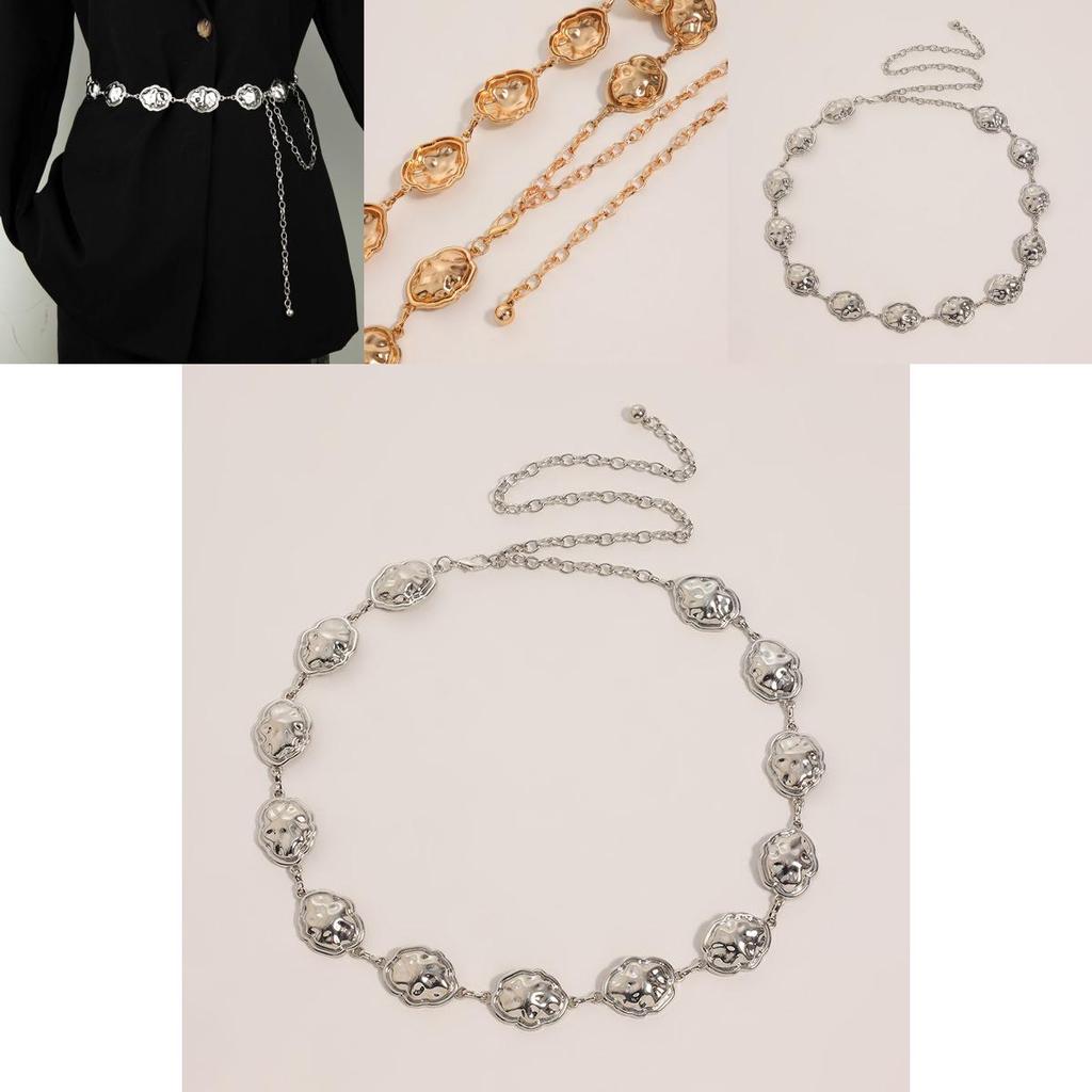 Metal Cloud Waist Chain For Women With Geometric Line Art Spring Fashion Accessory