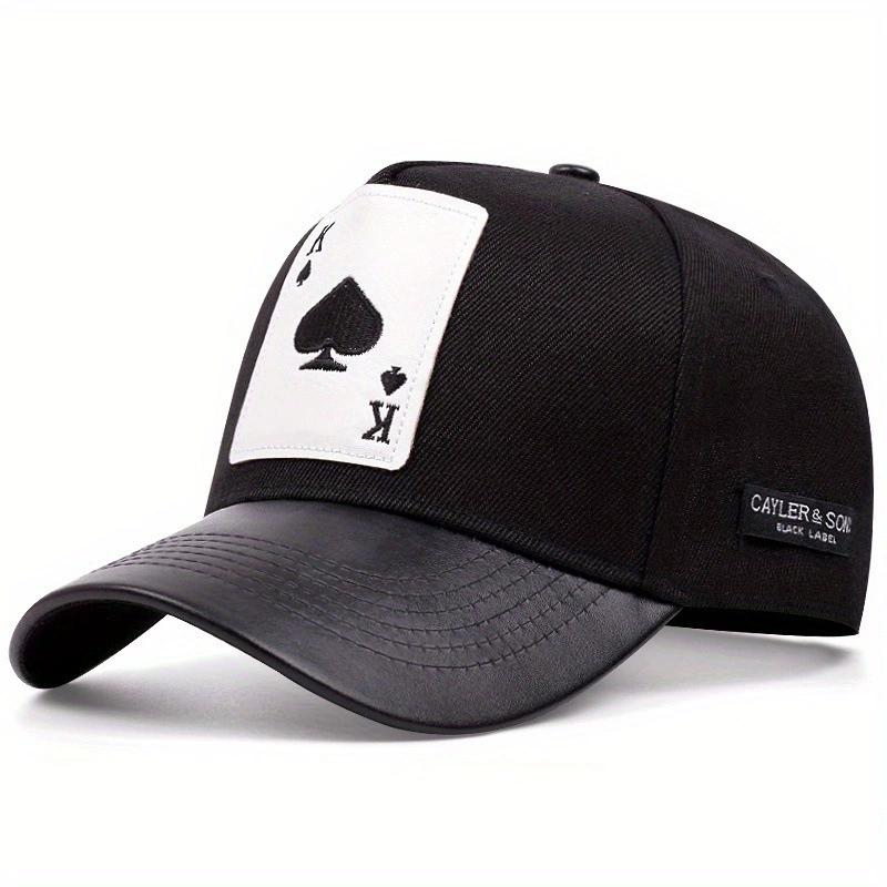 King Leather Playing Card Embroidered Baseball Caps Hip Hop Caps For Men Women Outdoor Sun Hat Unisex Adjustable Snapback Hats