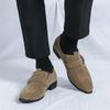 Fashion Brand Men's Pointed Suede Loafers Fashionable Korean Style Slip-on  Buckle Leather Shoes Commuting Business Casual Leather Shoes