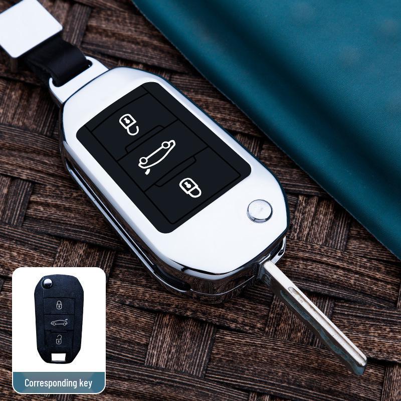 Peugeot Key Cover for 2008, 3008, 308, 4008, 5008, 508, 307, 408 - Metal Car Protection Shell Bag
