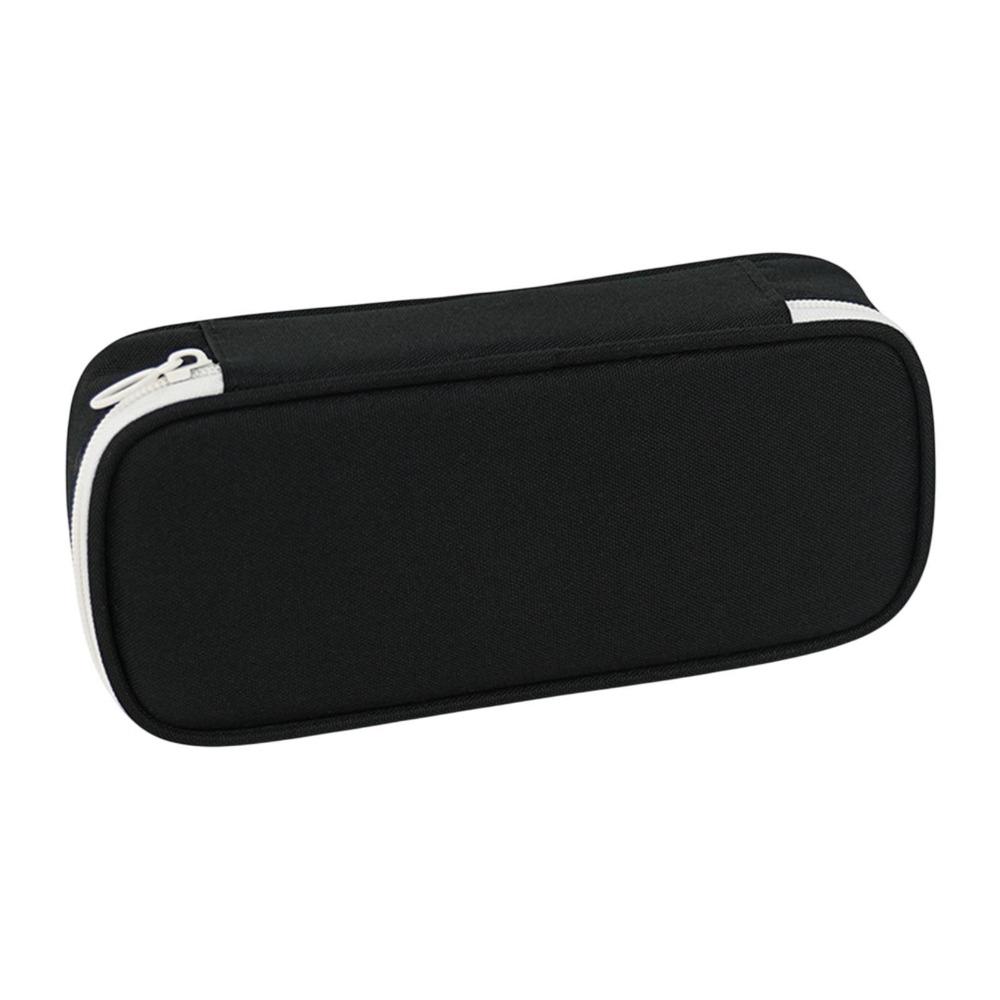 Oxford Cloth Minimalist Pen Bag Large Capacity Layered Pencil Case Student Use чёрный