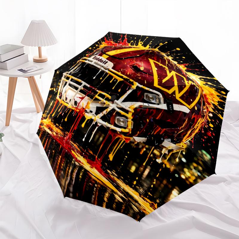 Printed Washington Commanders Folding Umbrella,Outdoor,Leisure,And Travel Umbrella,Durable Umbrella Fabric,Birthday And Holiday Gift
