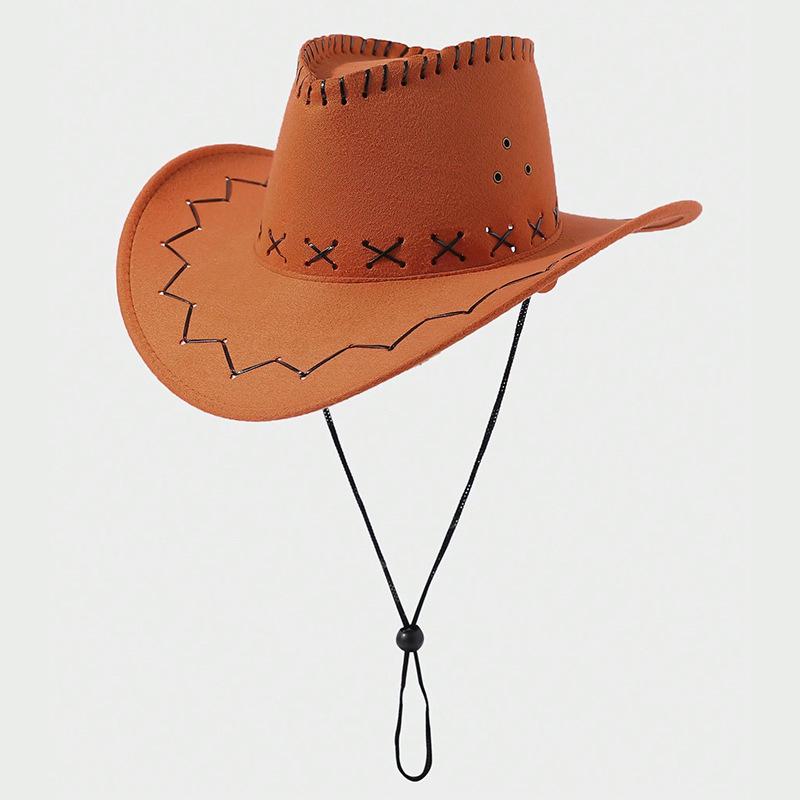 Men's and women's cowboy hats, sunscreen visors, grassland western cowboy hats, couples traveling with big eaves, top hats, suede