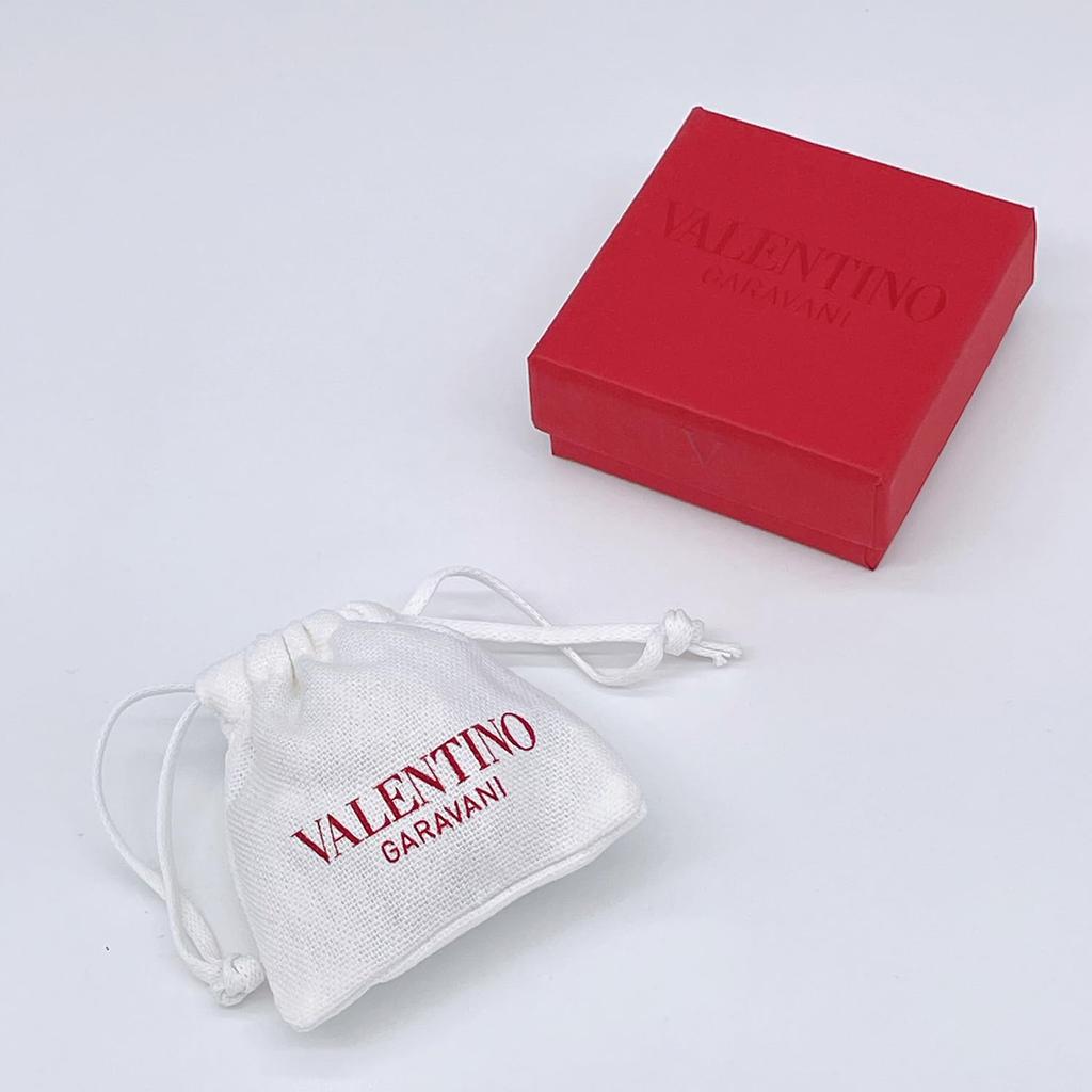 Valentino V Logo Signature Metal and Pearl Bead Stud Earrings in UXM Gold/Cream (5W2J0E35 0O3) [Used]