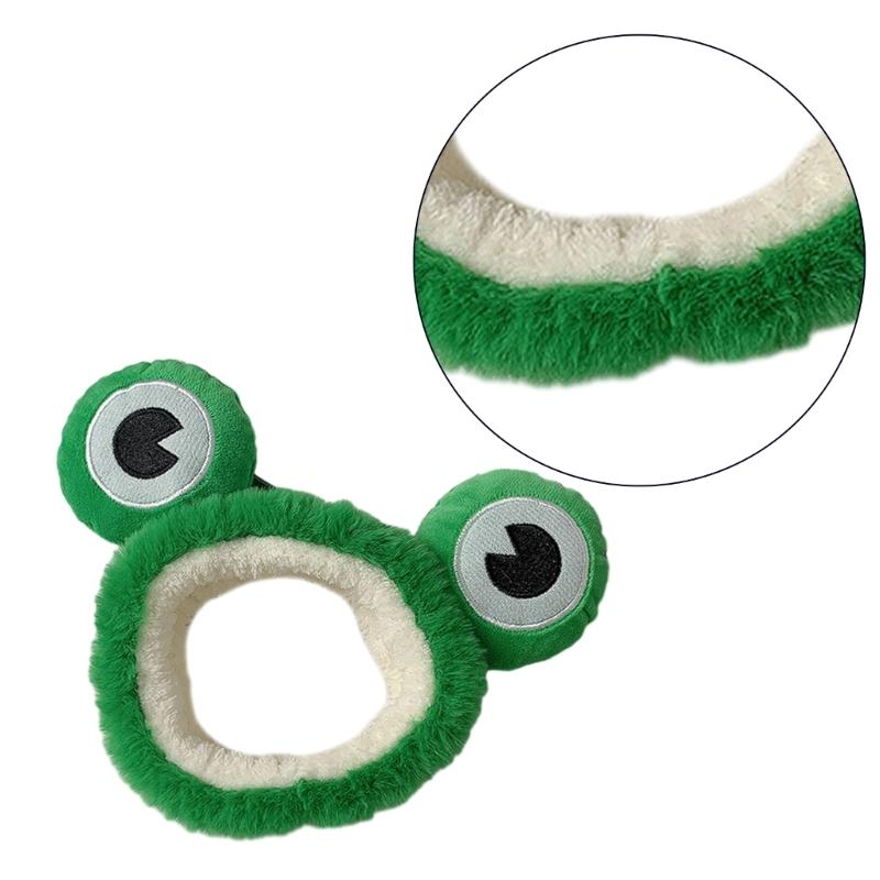 Frog Headbands Furry Plush Cartoon Headbands Hair Accessories for Girls and Womens Holiday Party Headwear