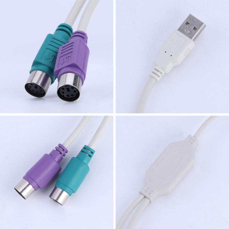 USB to PS/2 Adapter Cord for PS2 Keyboard Mouse to USB Converter Adapter Cable for Laptop PC Computer Easy to Use