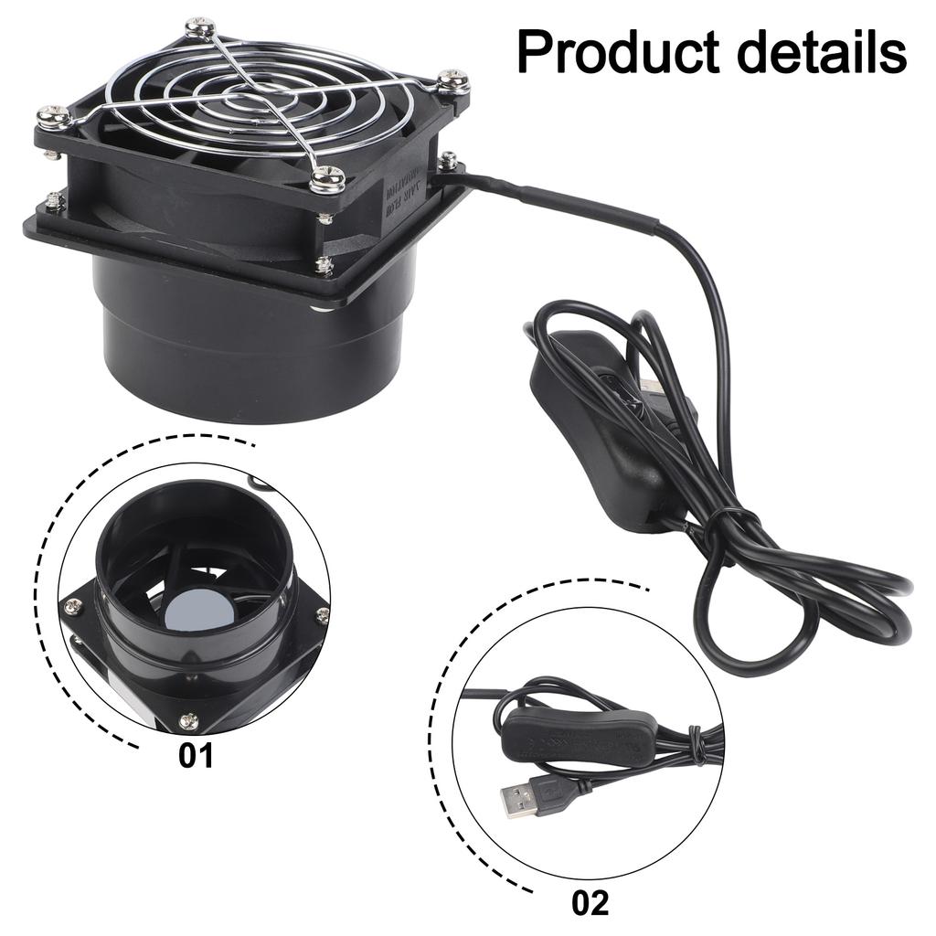 Compact Exhaust Fan Kitchen Ventilation Convenient Switch Styles Adjustable Speed Kitchen Fan 8*8*6.5cm Indoor Air Cleaning