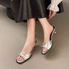 Fashion Women's Sandals 2025 New Style Trendy Retro Open-toe Flip-flops Sexy Party and High-heeled Shoes Large Size 42