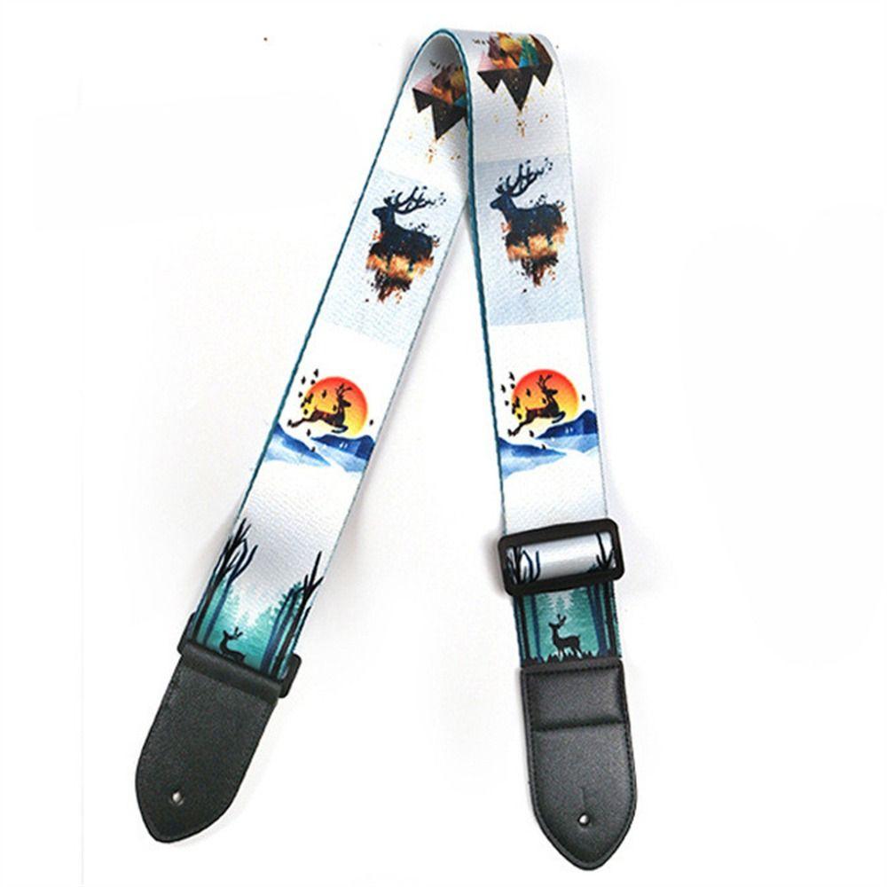 Extra Wide Electric Guitar Belt Color Print Guitar Shoulder Strap Guitar Strap  Folk Guitar