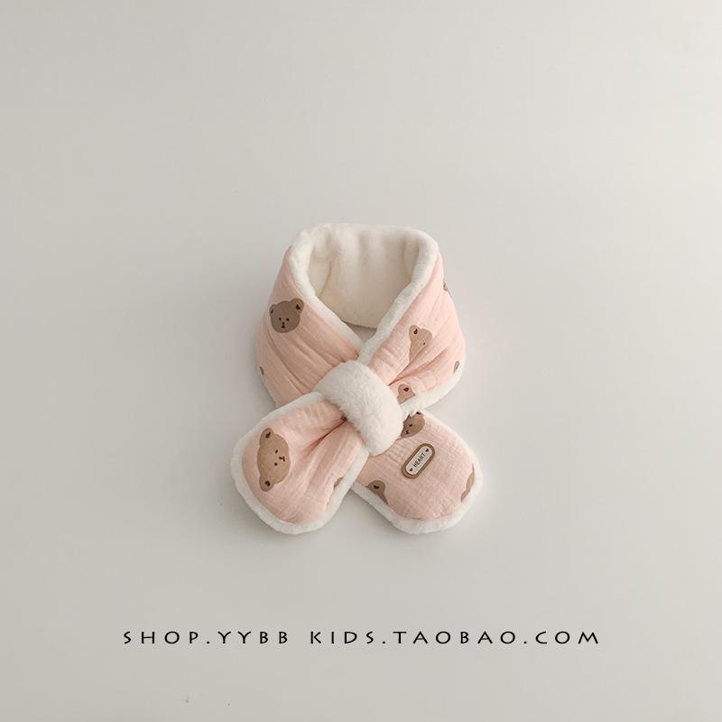 Soft Baby Bear Winter Scarf: Warm, Windproof, Plush Velvet for Boys & Girls