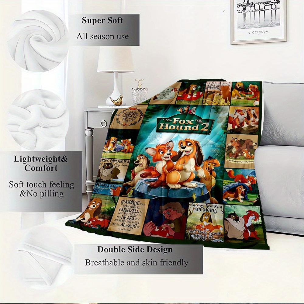 1pcs Flannel Fox and the Hound 2 Movie Poster Bedding Throw Blanket Sofa Cover Gift Adult Home Decoration Warm Soft Comfortable Light Multi-