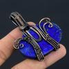 Lapislazuli Anhänger Handgefertigter Edelsteinschmuck, 999 Kupferdraht gewickelter Anhänger, Schmuckanhänger mit einzigartigem Design