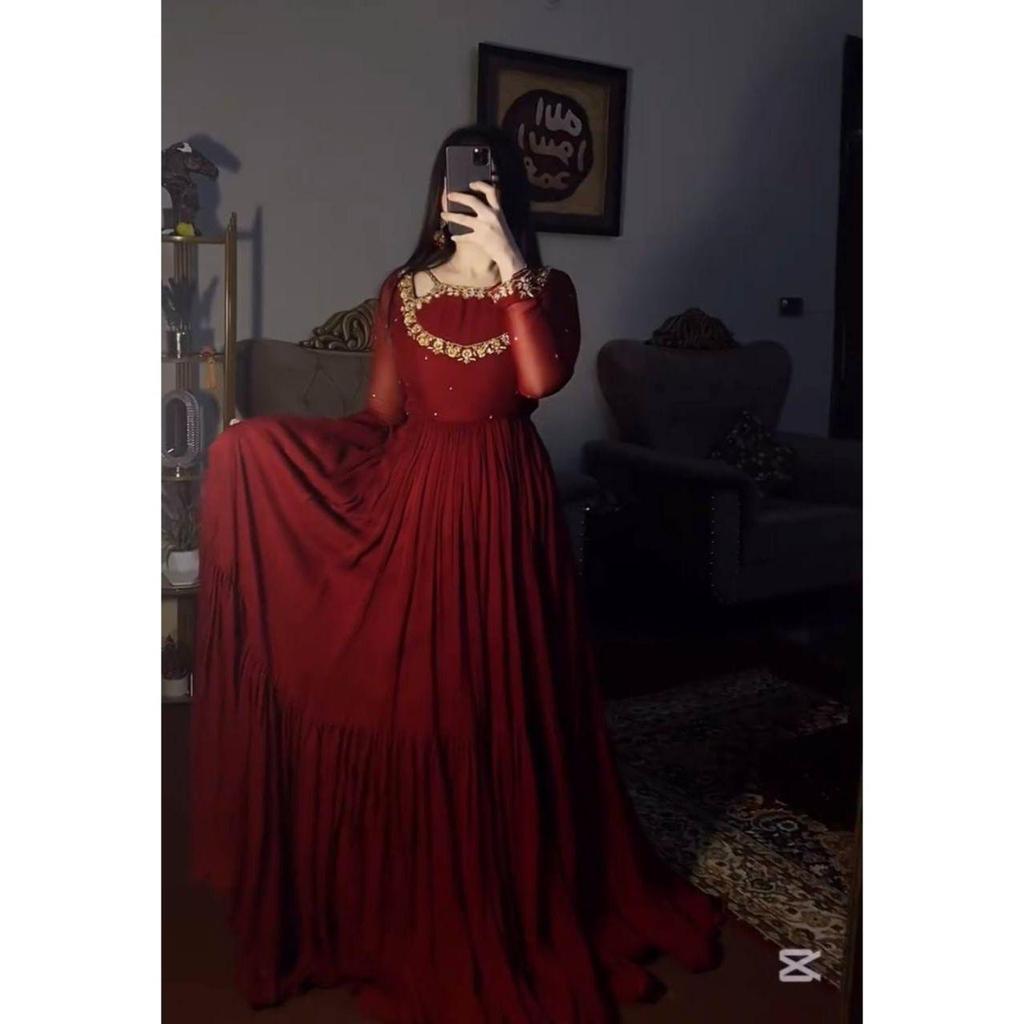 Neuer Designer Party Wear Look Ausgefallenes Kleid, Dupatta & Unterteil Set