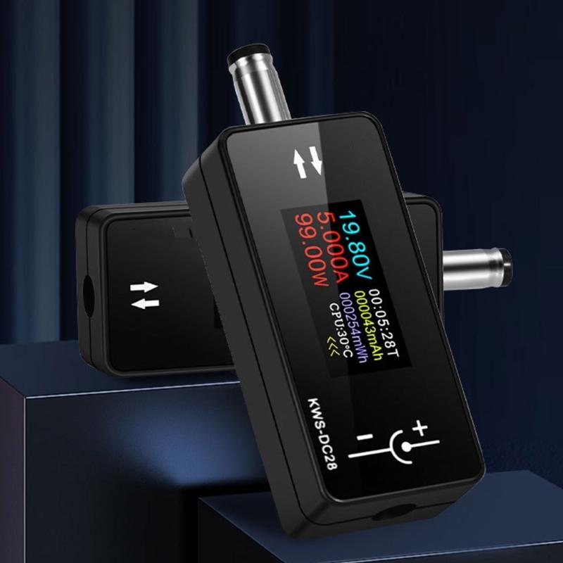 Voltage Ammeter Digital Tester for 5.5x2.5/2.1 Device 0.96inch TFT Color Display 4-30V 0-12A 5.5x2.5 Interface Tester