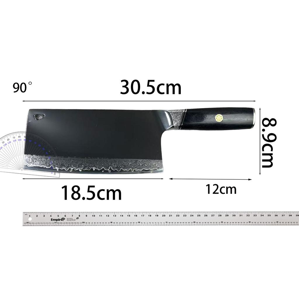 7.3 Inch Slicing Knife Welding Damascus Steel Blade Wood Handle Chef Cleaver Meat Cutting Vegetables Kitchen Knife China Messer