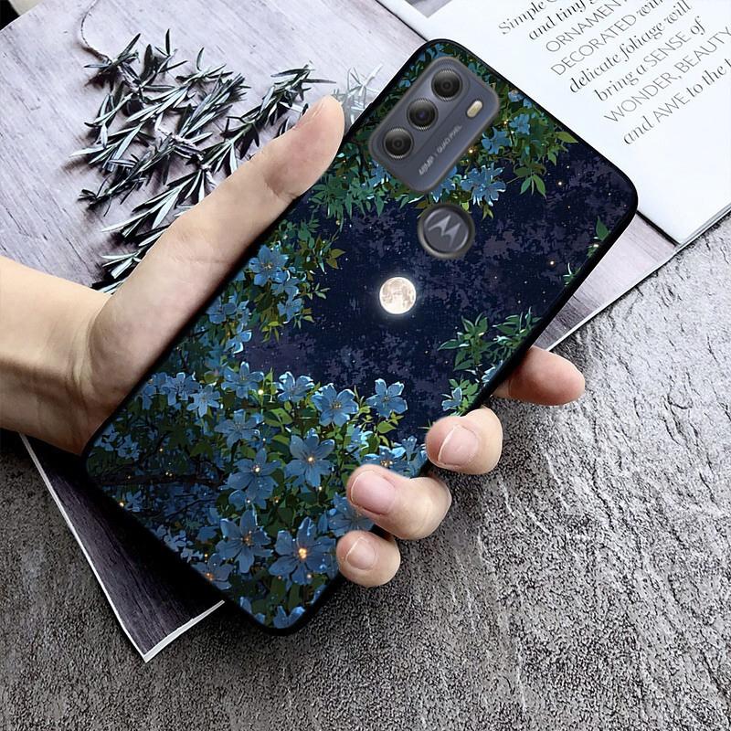 Night Scenery Moon Flower Beach Case For Motorola G Stylus 5G G Play G35 G45 G54 G24 G86 G04S E13 E14 E32 E32S