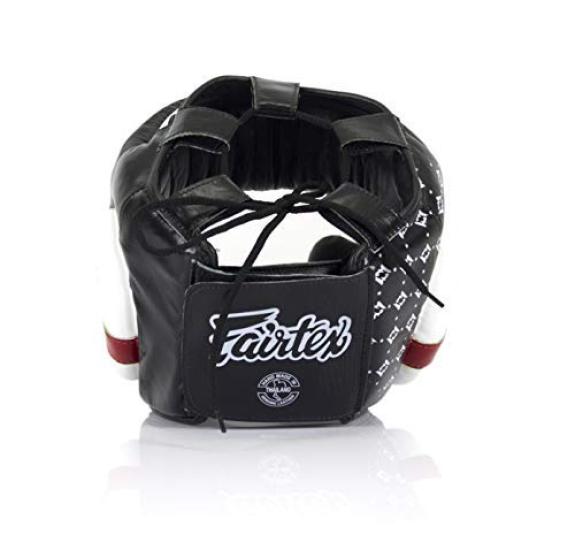 Fairtex Headgear Head Guard Muay Thai Boxing Kickboxing Black Lace Up (HG10 L)