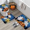 Halloween Shower Curtain Set, Halloween Bathroom Set 4, Bathroom Decor Sets With Shower Curtain And Rugs Accessories, Ghost