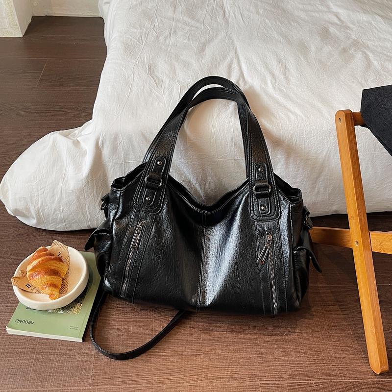 Women's PU Tote Bag Large Capacity Crossbody Bag Shoulder Bag