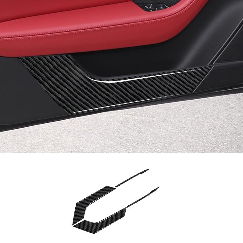 Real Carbon Fiber Car Door Anti-kick Panel Decorative Sticker For Jaguar F-Type 2013-2022 Car Interior Accessories