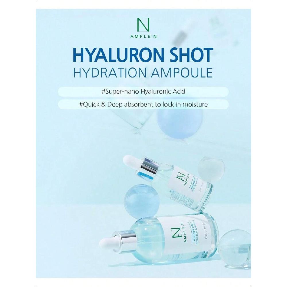 Riklig:N Hyaluron Shot Fuktgivande Serum 100ml Fylligt Ansiktsserum Ultrafuktande Fuktighetskräm för att Minska Rynkor och Återställa Vitalitet och Glöd
