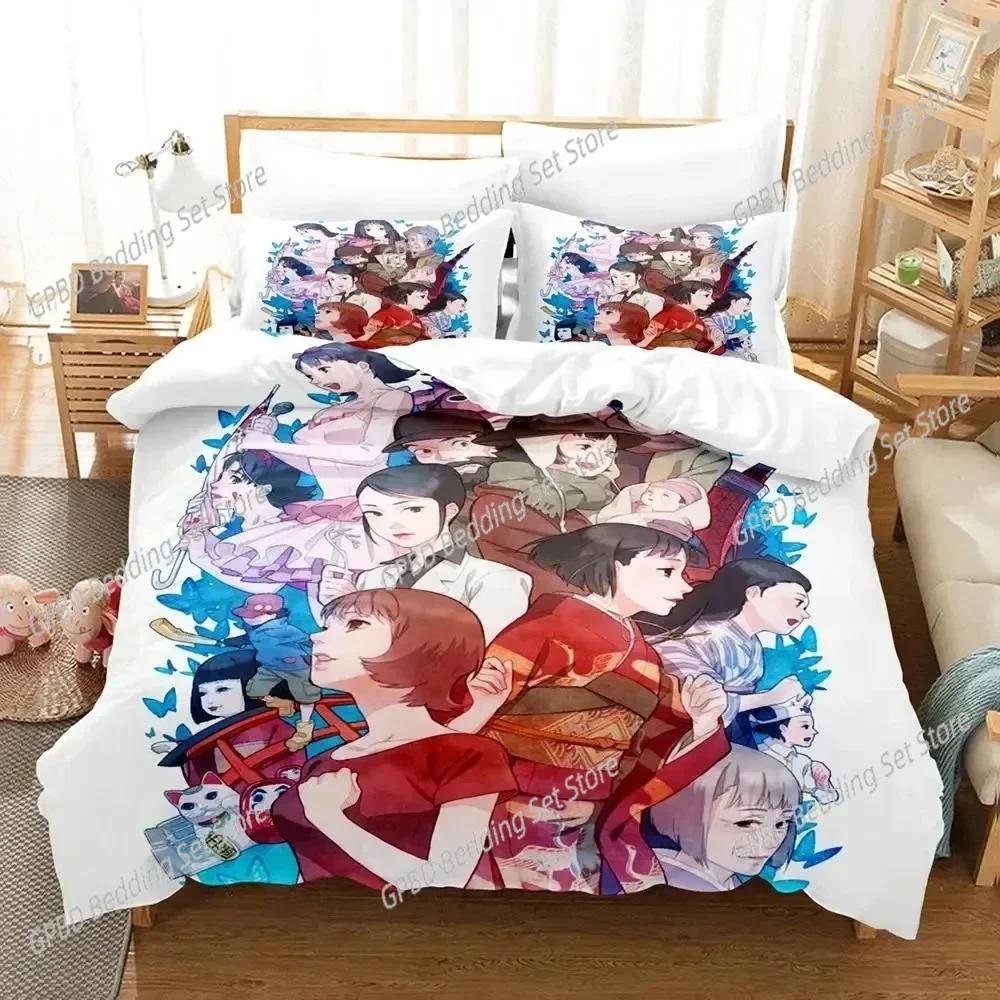 

Anime Art of Satoshi Kon Beding Set For Bedrom Soft Modern Bedspreads Comefortable Children Kids Soft Duvet Cover Comfortable Quilt Cover And 100*200cm Single