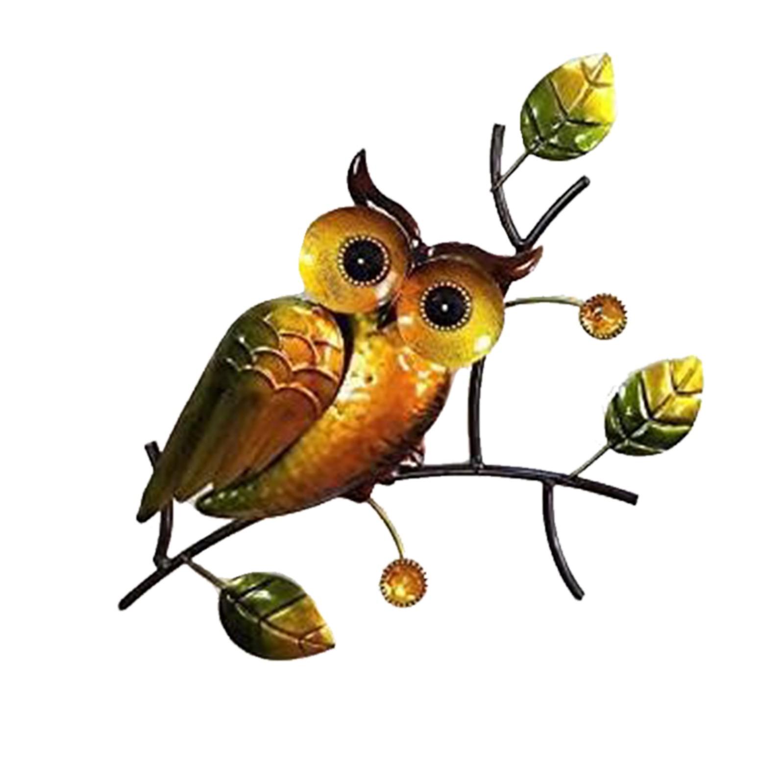 Painted Owl Crafts Three-dimensional Background Wall Metal Wall Hanging