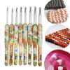 8Pcs Flower Printed Crochet Hook Needles Kit Aluminum Needle for DIY Stitching Weaving Household Knitting Yarn Craft Tools 14cm