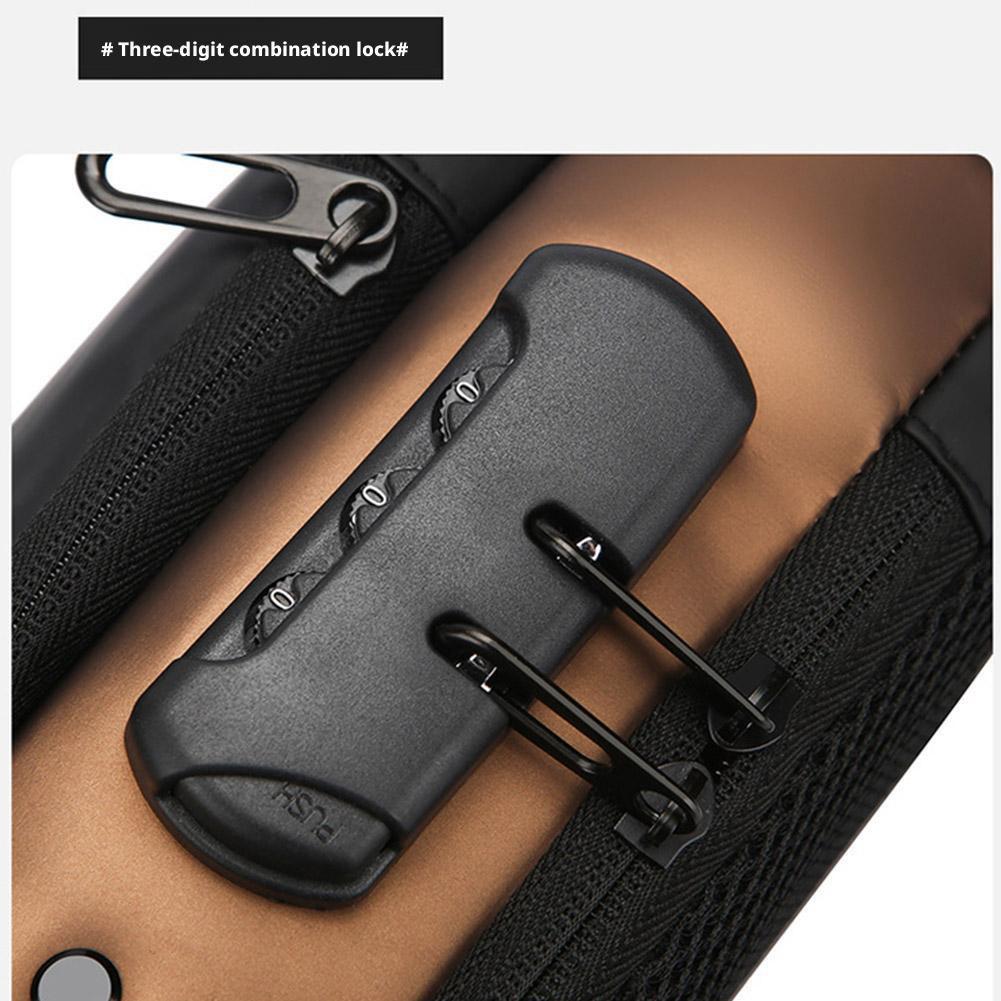 Men's Anti-theft Password Lock Chest Bag Adjustable Shoulder Strap, Crossbody And Single Shoulder Bag Casual Street Style