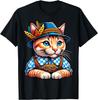 Oktoberfest Cat Funny German Bavarian Lederhosen Cat Lover T-Shirt