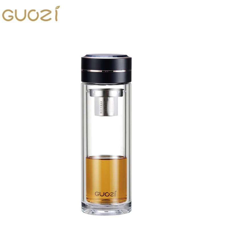 GUOZI Langshi Double Layer Glass Tea Infuser Cup