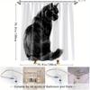 1pc Black Cat Creative Shower Curtain Animal Pattern Elegant Decoration Add Mystery And Lively Interest To Your Bathroom Enjoy