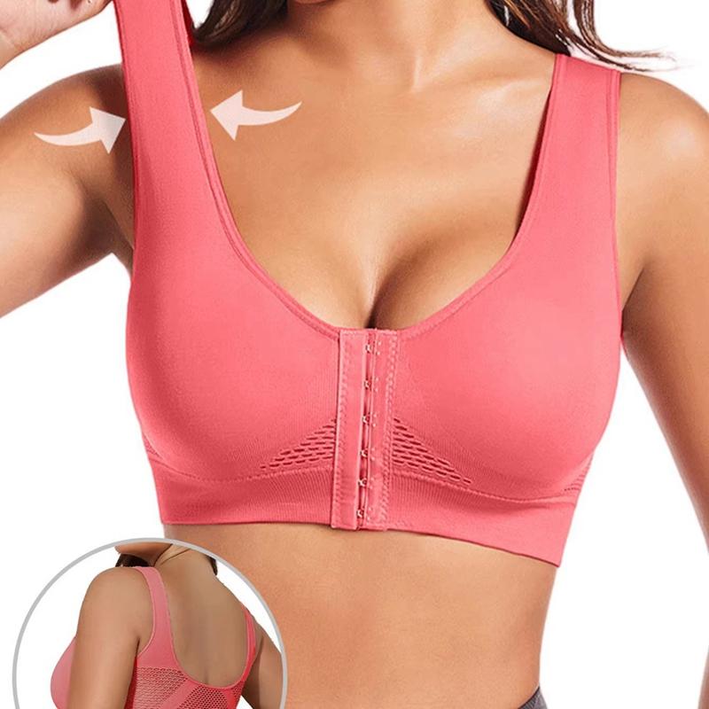 Women's Front Closure Bra Breathable Shockproof Sports Bra Vest Style Bra