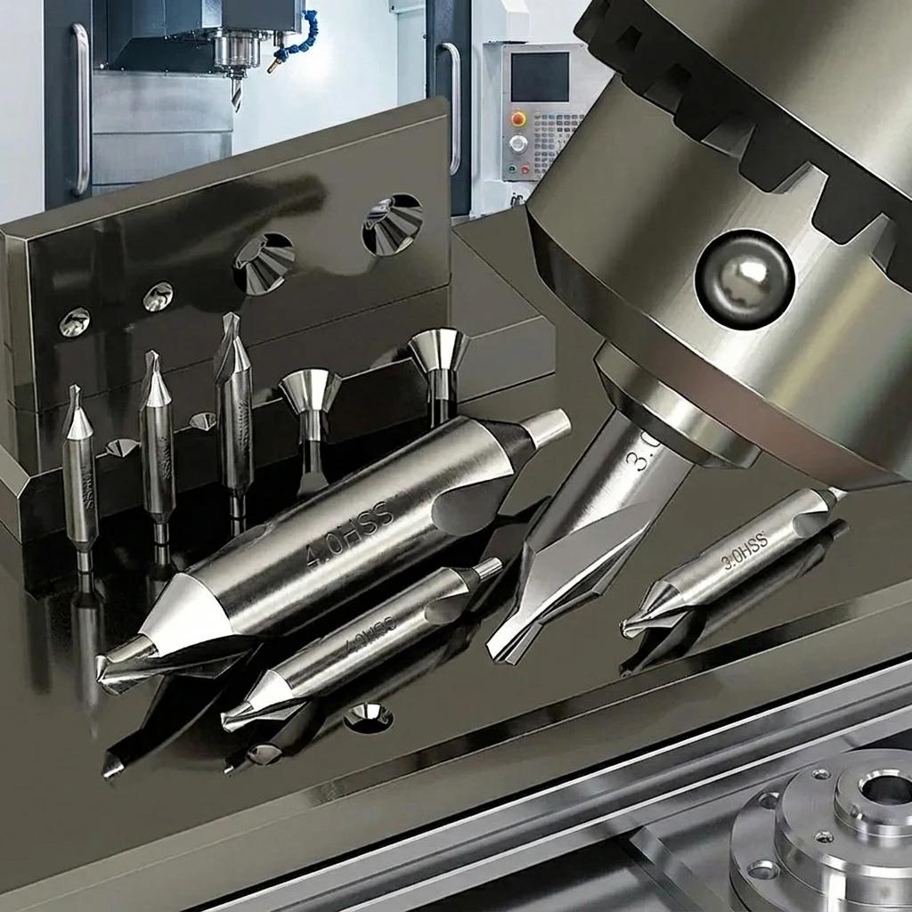 7Pcs Set Center Drill Bits 1/1.5/2/2.5/3/4/5 Inch 60-Degree Angle Countersink Tools for Lathe Metalworking