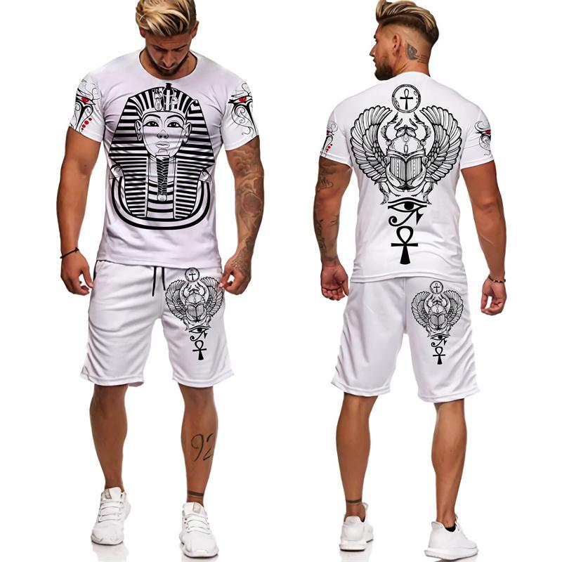 Vechiul Horus Zeul Egiptean Ochiul Egiptului Faraon Imprimare 3D Tricouri/Short/Costume Hip Hop Îmbrăcăminte Streetwear Unisex Seturi 2 piese