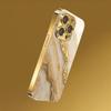 Gold Marble Stone Pattern Metallic Paint Glass Phone Case For iPhone 17 16 15 14 13 12 11 Pro Max 14 15 Plus 17 Air 16E Cover