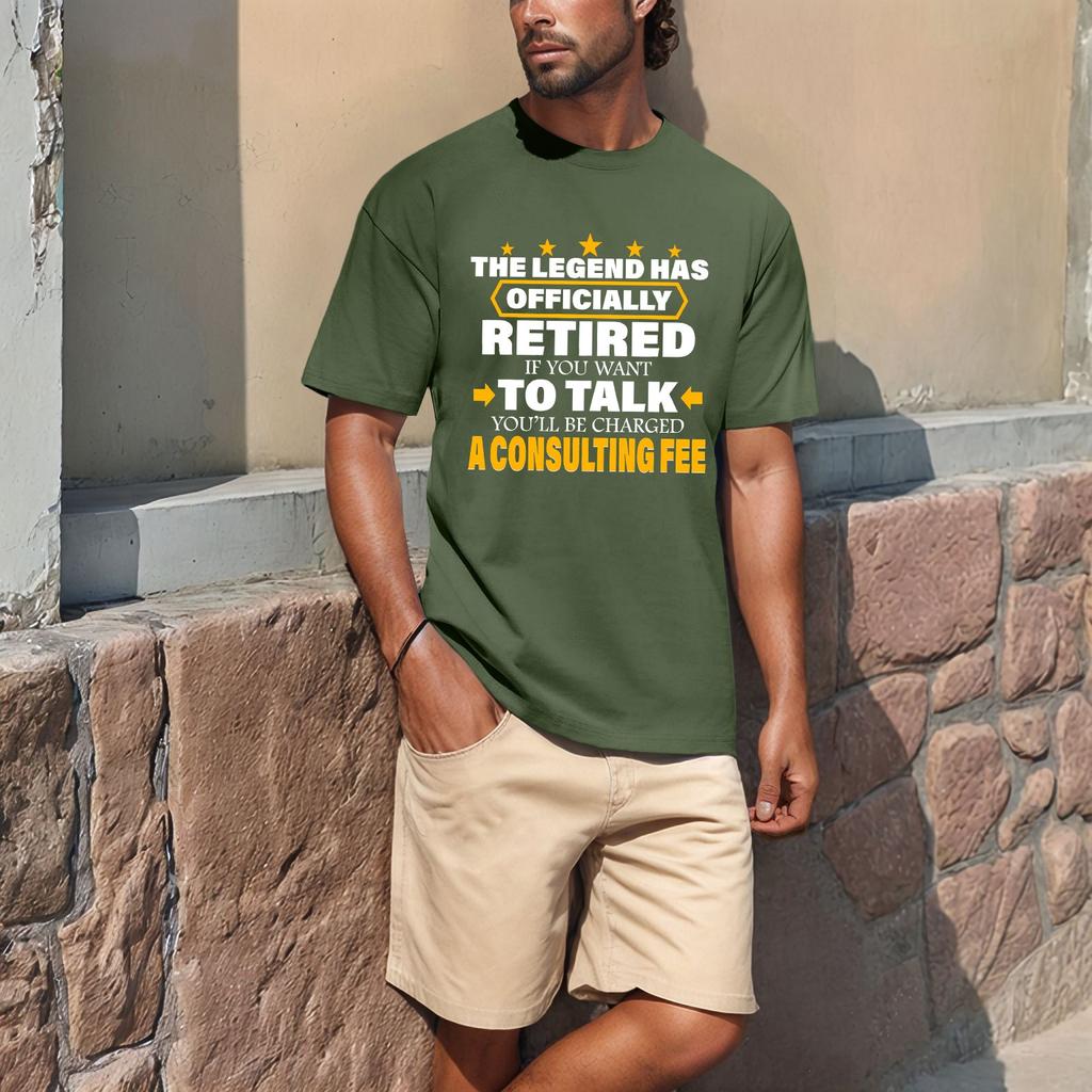 Men's Popular T-shirt Printed Round Neck Short Sleeve T-shirt