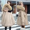 Cotton Coat Women's Winter Parker Casual Mid-length Korean Style Women's Warm Loose Big Wool Collar Cotton Coat