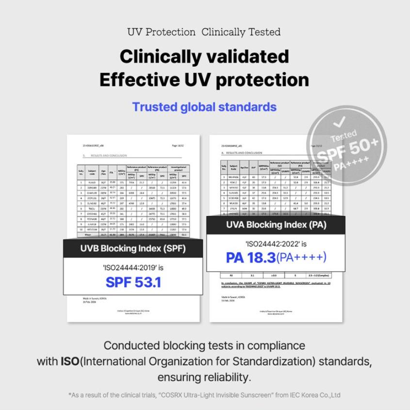 COSRX Cremă de protecție solară invizibilă ultra-ușoară SPF50+ PA++++ 50 ml