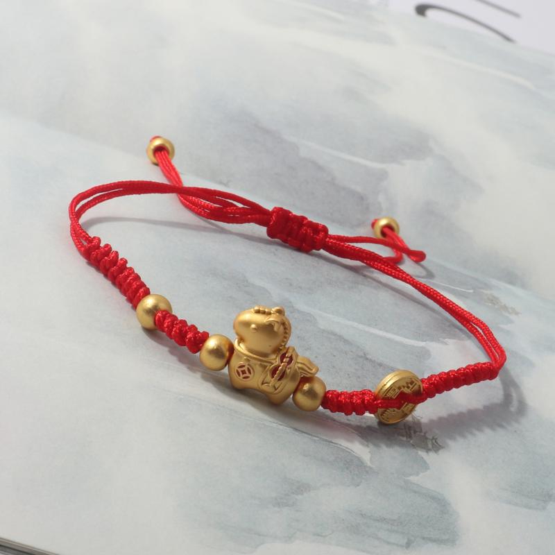 Chinese Style Horse Year Lucky Braided Rope Bracelet Beads Bracelet Couple Friend Christmas New Year Blessing Gift