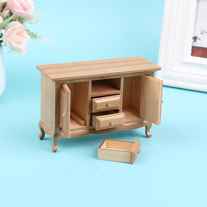 1/12 Dollhouse Mini Simulated Wooden Cabinet Dollhouse Furniture Accessories