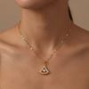 Lip Chain Micro-Paved Full Diamond Geometric Triangle Pendant Necklace for Women - Fashionable Clavicle Jewelry