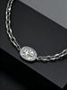 Modische Silberfarbene Edelstahl-Kreuzmuster-Ovale Charms-Armbänder für Männer, Vintage Stilvoller Schmuck Geschenk
