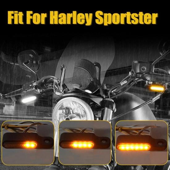 LED Turn Signals Blinker Front Running Lights Fit For Harley Sportster 1200 883