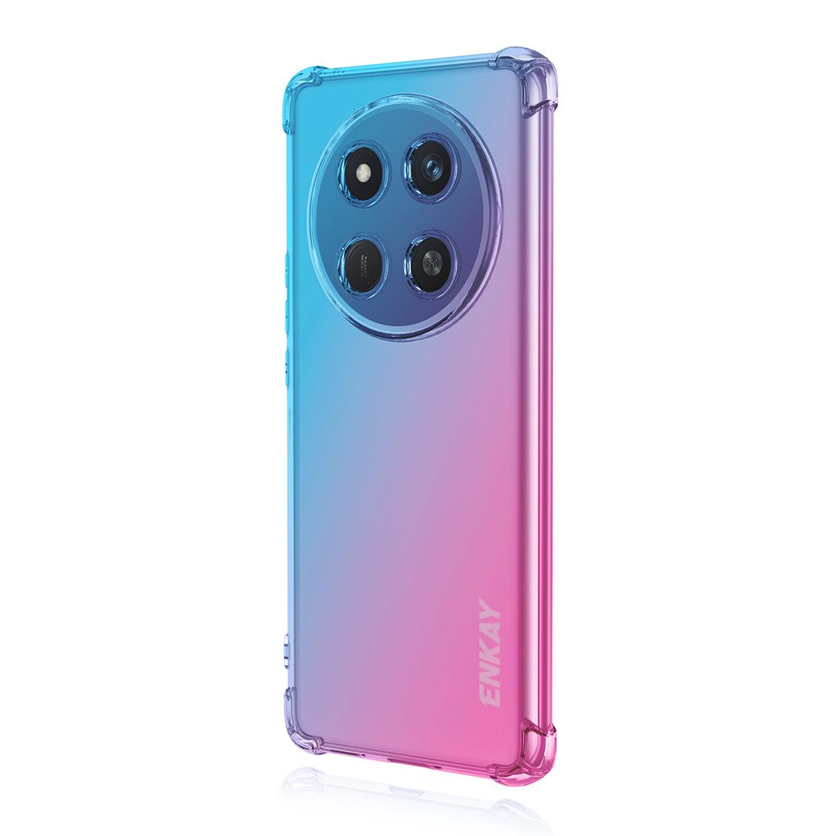 

For Honor X9c 5G/Honor Magic7 Lite 5G/Honor X60 Pro 5G TPU Case ENKAY Thickened Four Corner Drop-proof Phone Back Cover Blue/Pink