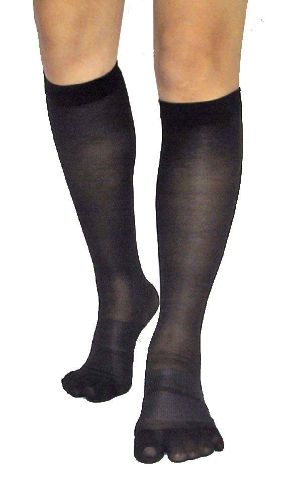 And Little Toe Kasahara Style Short Stockings Below the Toe Support Black [Bunion Relief] "Legrina Knee" (Three & Taping) /