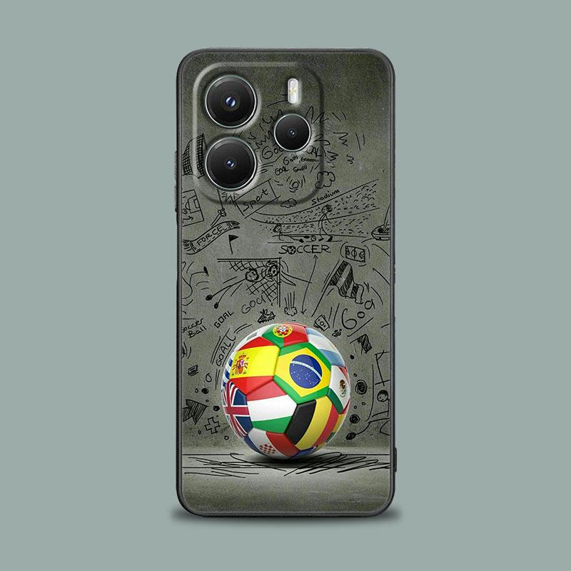 Football Field Soccer Ball Phone Case for Xiaomi Redmi 14C 12C 10C 13C 4G Redmi Note 14 13 12 11 10 Pro Plus 5G 12S 11S 9S Cover