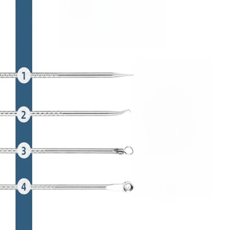 4pc/set Acne Blemish Remover Blackhead Extractor Ultra-fine Beauty Face Pore Cleaner Needles Set Acne Needle Facial Cleaner Skin