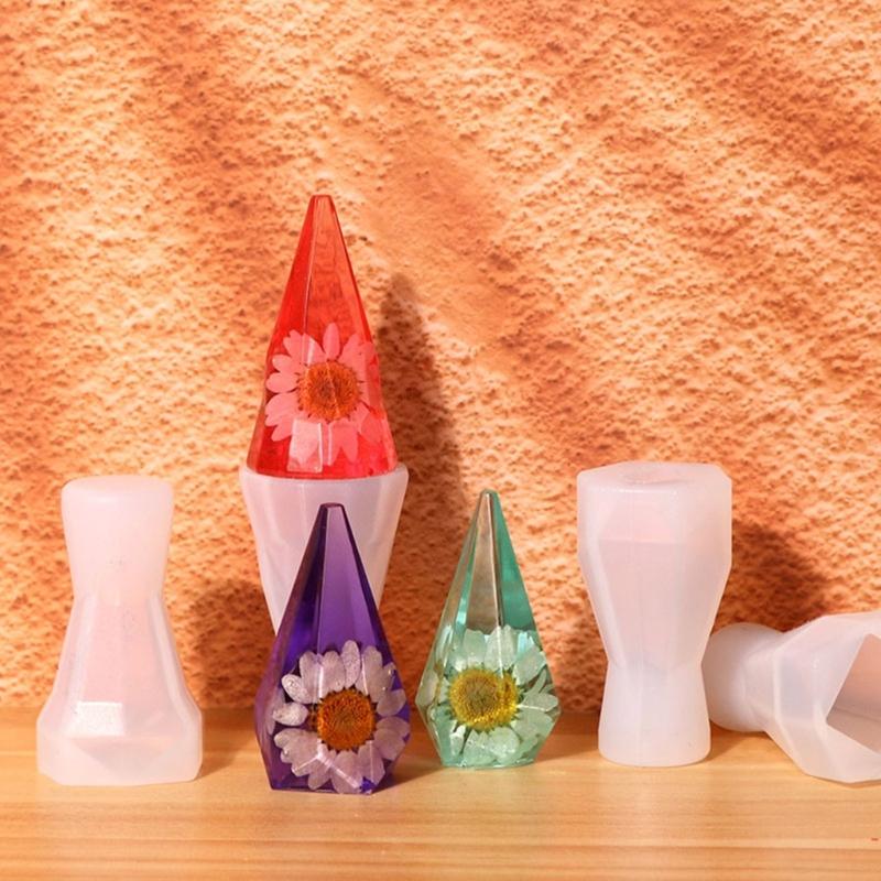 Ringe Kegel Harzform,Ringe Halter Silikonformen für Epoxidharz,Ringe Kegel Pyramide Silikon Harzform DIY Ringständer