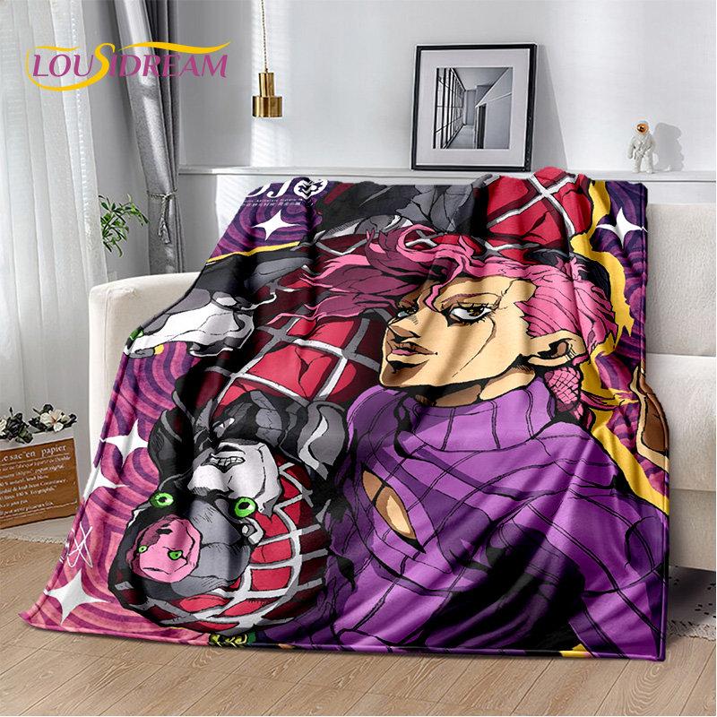jojo's Bizarre Adventure Anime Soft Plush Blanket,Flannel Blanket Throw Blanket for Living Room Bedroom Bed Sofa Picnic Cover 3D